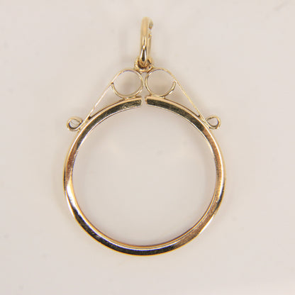 Vintage 9ct Hallmarked Gold Full Sovereign Coin Holder Pendant