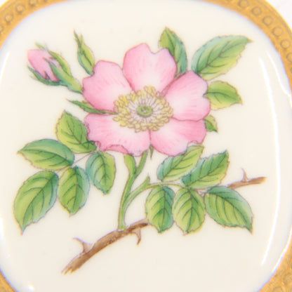 Vintage Georg Jensen Royal Copenhagen Flora Danica Wild Rose Silver Brooch Pendant