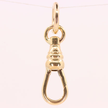 Antique 9ct Hallmarked Yellow Gold Swivel Dog Clip Clasp Jewellery Charm Holder