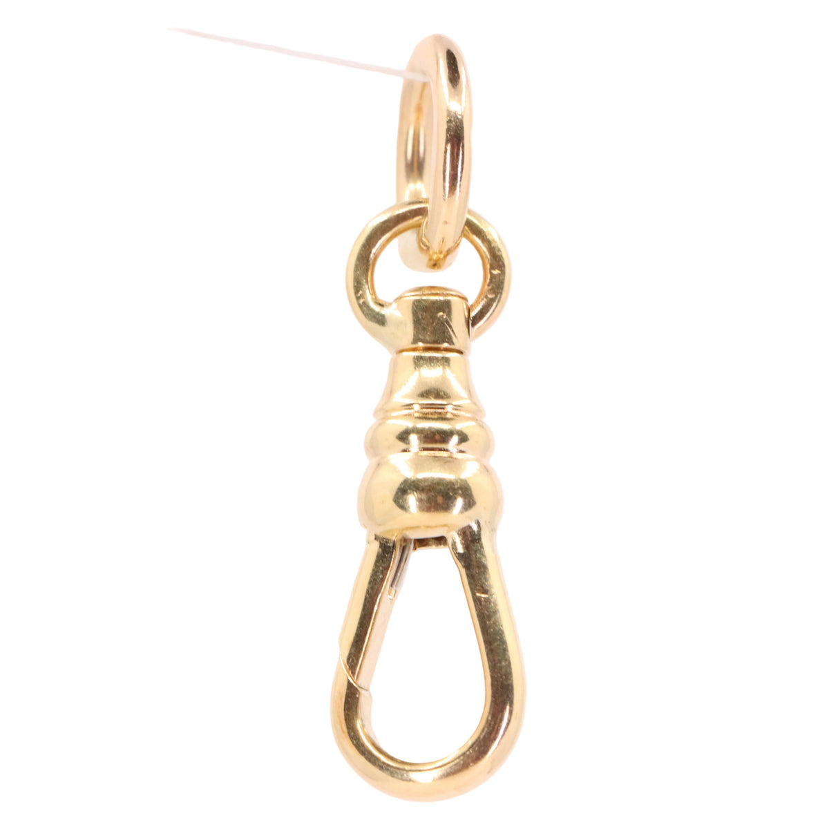 Antique 9ct Hallmarked Yellow Gold Swivel Dog Clip Clasp Jewellery Charm Holder