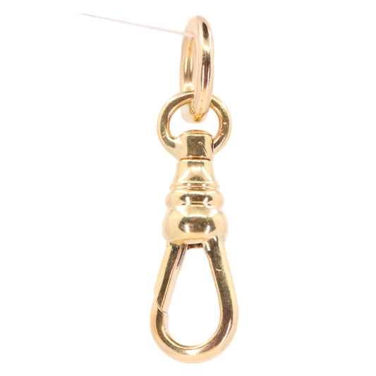 Antique 9ct Hallmarked Yellow Gold Swivel Dog Clip Clasp Jewellery Charm Holder