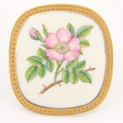 Vintage Georg Jensen Royal Copenhagen Flora Danica Wild Rose Silver Brooch Pendant