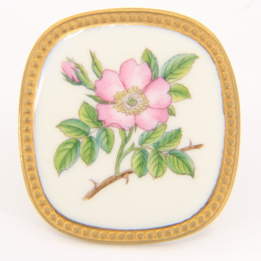 Vintage Georg Jensen Royal Copenhagen Flora Danica Wild Rose Silver Brooch Pendant