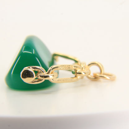 Vintage 9ct Hallmarked Gold Spinner Pendant – Malachite Fob Charm