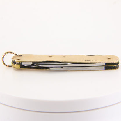 Antique 9ct Hallmarked Gold Edwardian Pocket Knife Folding Multitool Gift