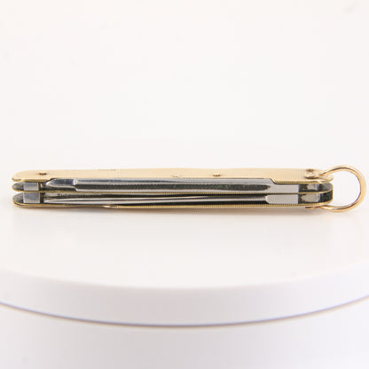 Antique 9ct Hallmarked Gold Edwardian Pocket Knife Folding Multitool Gift