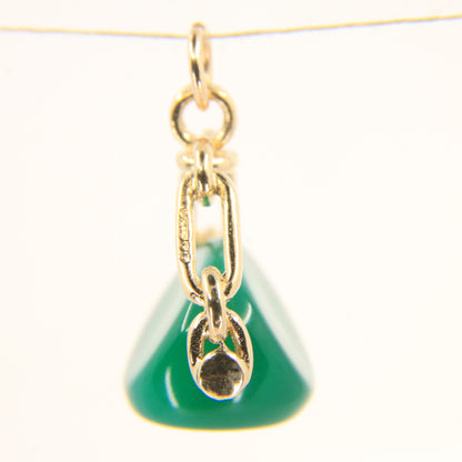 Vintage 9ct Hallmarked Gold Spinner Pendant – Malachite Fob Charm