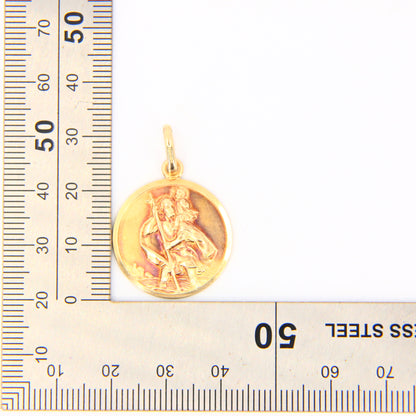 Vintage 9ct St Christopher Gold Pendant Religious Saint Of Travellers Charm