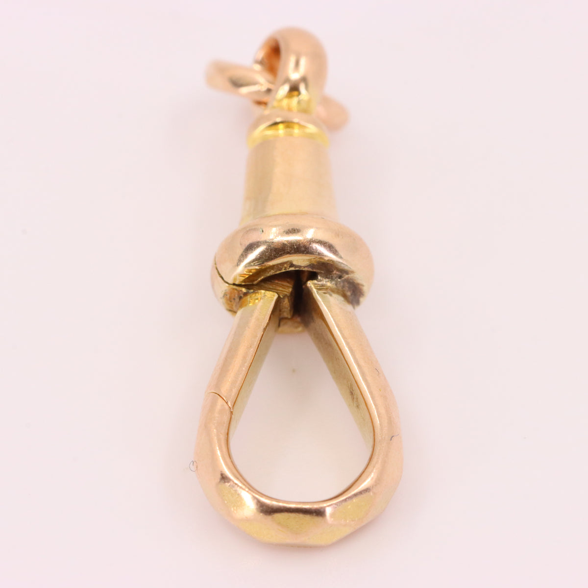 Antique 9ct Yellow Gold Swivel Dog Clip Faceted Clasp Jewellery Making Finding