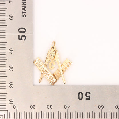 Vintage 9ct Hallmarked Gold Folding Masonic G Fob Loyalty Charm Freemason Gift