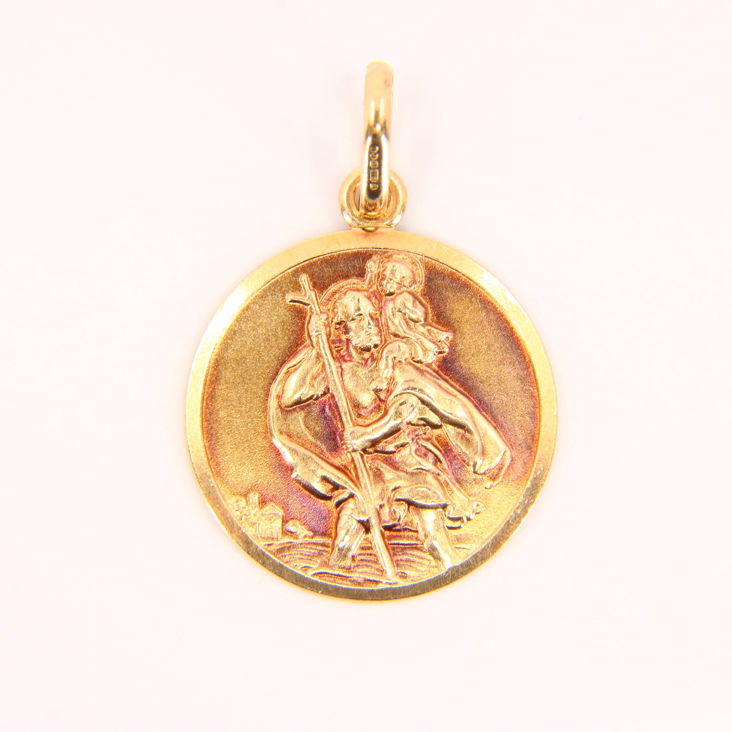 Vintage 9ct St Christopher Gold Pendant Religious Saint Of Travellers Charm