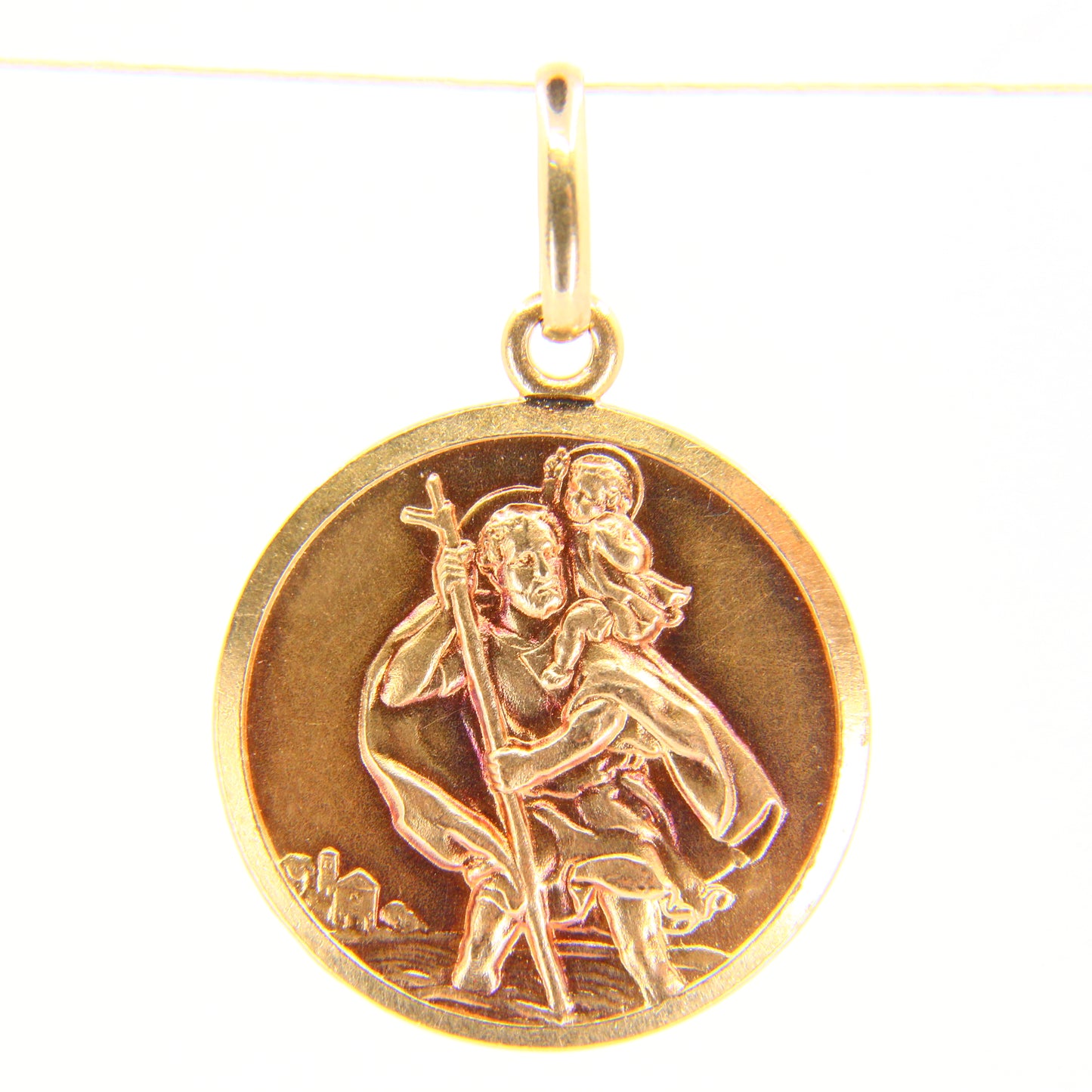 Vintage 9ct St Christopher Gold Pendant Religious Saint Of Travellers Charm