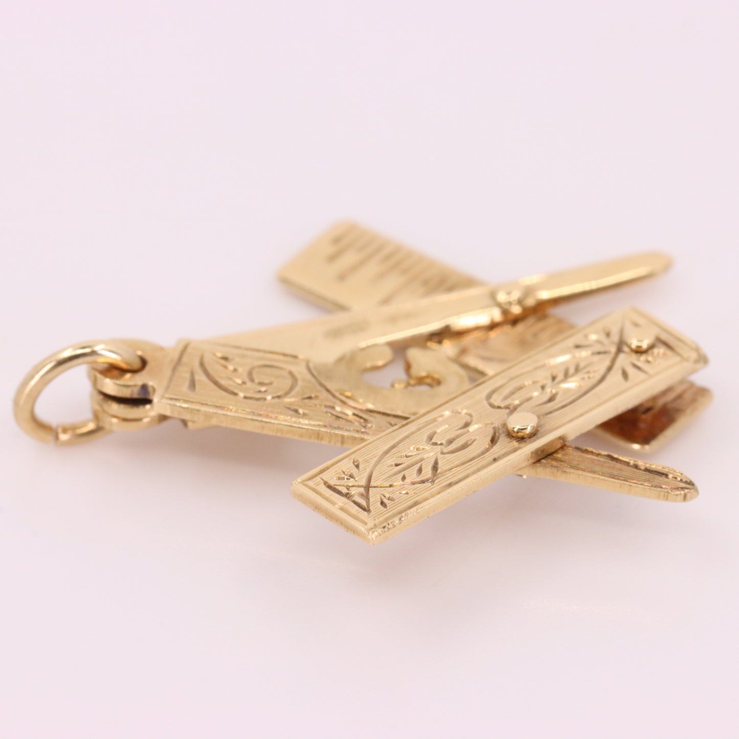 Vintage 9ct Hallmarked Gold Folding Masonic G Fob Loyalty Charm Freemason Gift