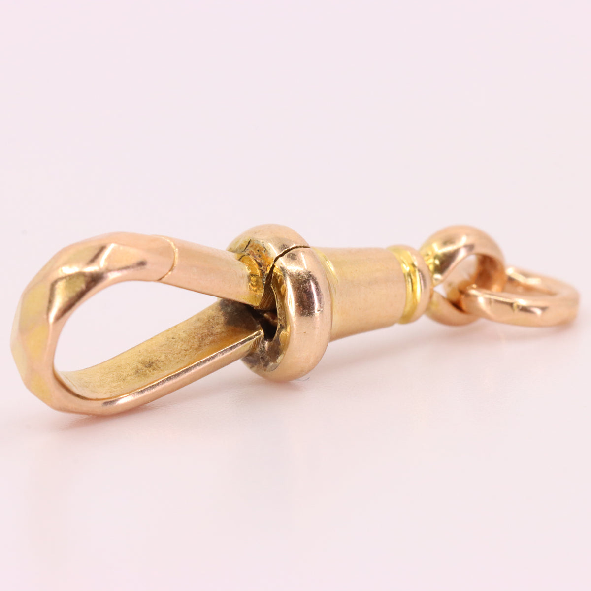 Antique 9ct Yellow Gold Swivel Dog Clip Faceted Clasp Jewellery Making Finding