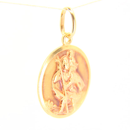 Vintage 9ct St Christopher Gold Pendant Religious Saint Of Travellers Charm