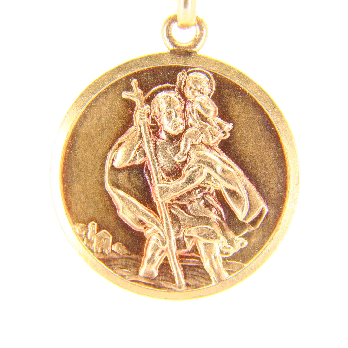 Vintage 9ct St Christopher Gold Pendant Religious Saint Of Travellers Charm