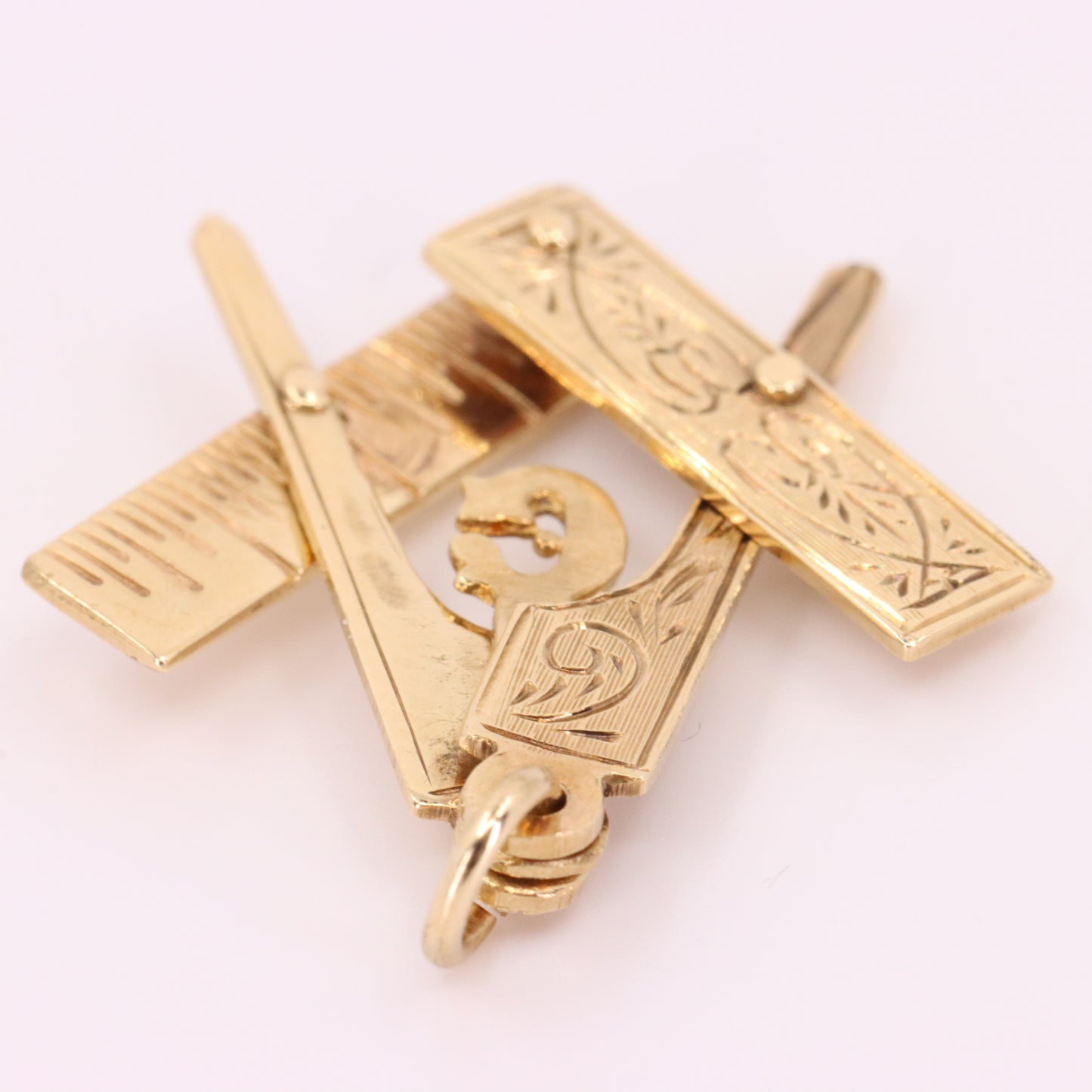 Vintage 9ct Hallmarked Gold Folding Masonic G Fob Loyalty Charm Freemason Gift