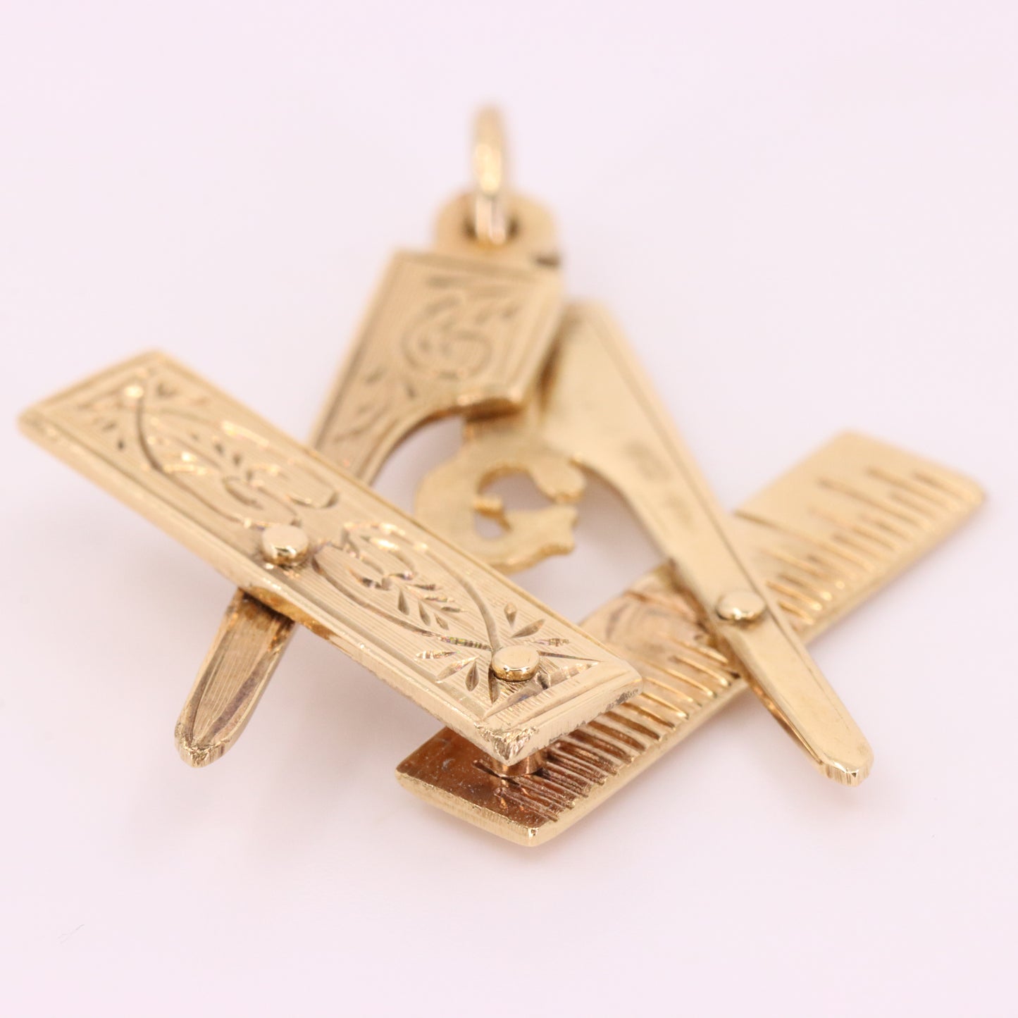 Vintage 9ct Hallmarked Gold Folding Masonic G Fob Loyalty Charm Freemason Gift