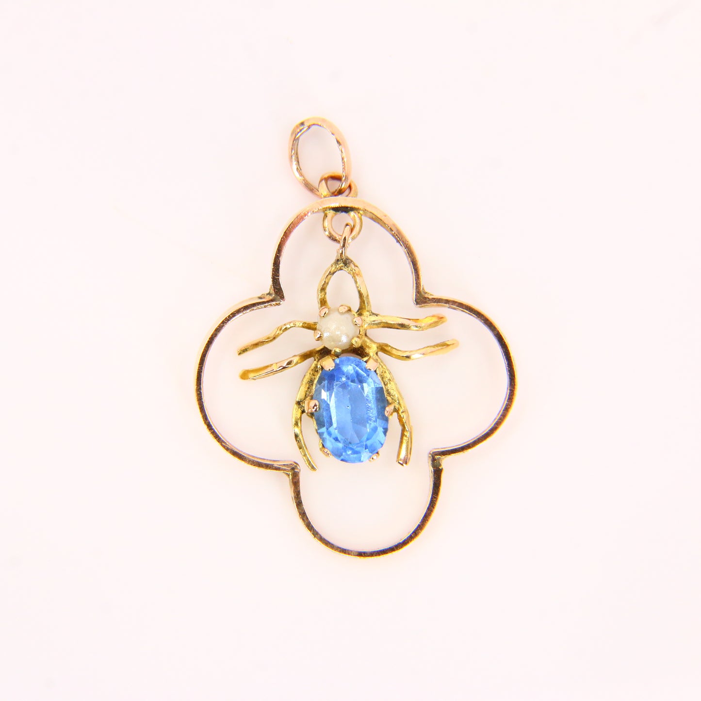 Vintage 9ct Spider Web Pendant Charm Yellow Gold Glam Spooky Horror Themed