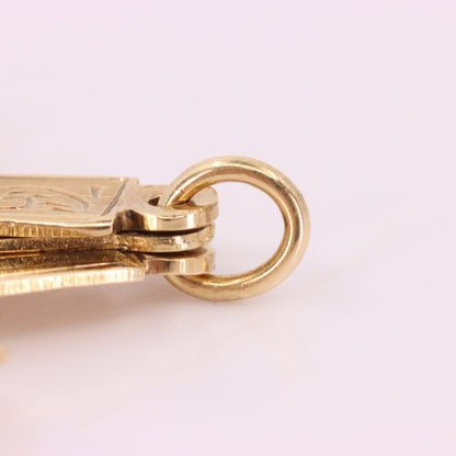Vintage 9ct Hallmarked Gold Folding Masonic G Fob Loyalty Charm Freemason Gift