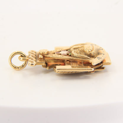 Vintage 14k Solid Gold Masonic 32nd Degree Pendant with Enamel