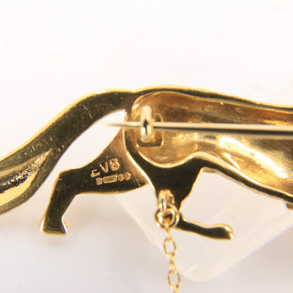 Vintage 9ct Hallmarked Gold Ruby Eyed Fox Brooch Wildlife Animal 1969 Boxed Gift