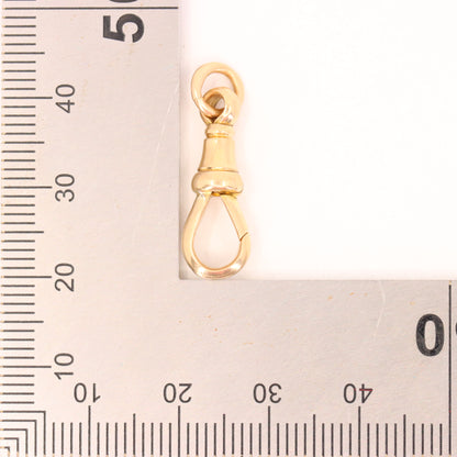 Antique 9ct Hallmarked Yellow Gold Albert Dog Clip Clasp Charm Pendant Holder