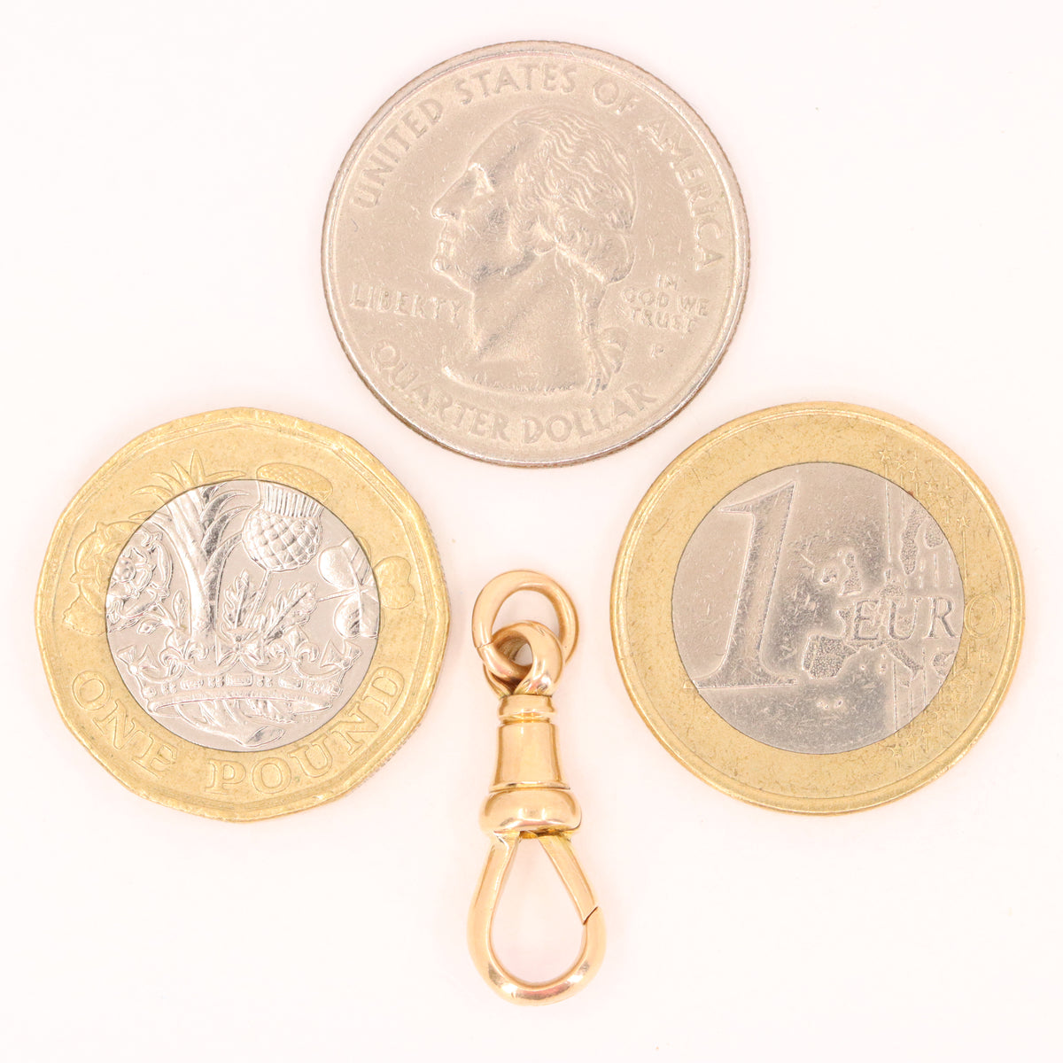 Antique 9ct Hallmarked Yellow Gold Albert Dog Clip Clasp Charm Pendant Holder