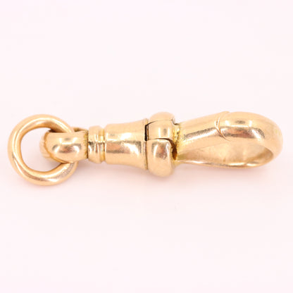 Antique 9ct Hallmarked Yellow Gold Albert Dog Clip Clasp Charm Pendant Holder