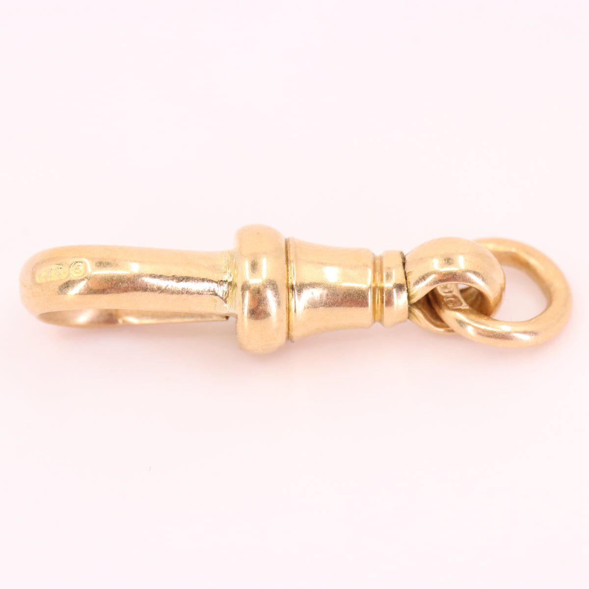 Antique 9ct Hallmarked Yellow Gold Albert Dog Clip Clasp Charm Pendant Holder