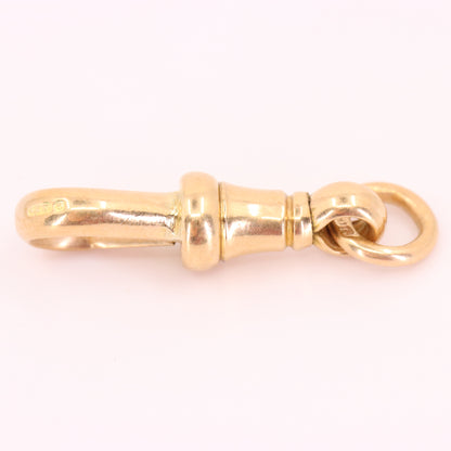 Antique 9ct Hallmarked Yellow Gold Albert Dog Clip Clasp Charm Pendant Holder