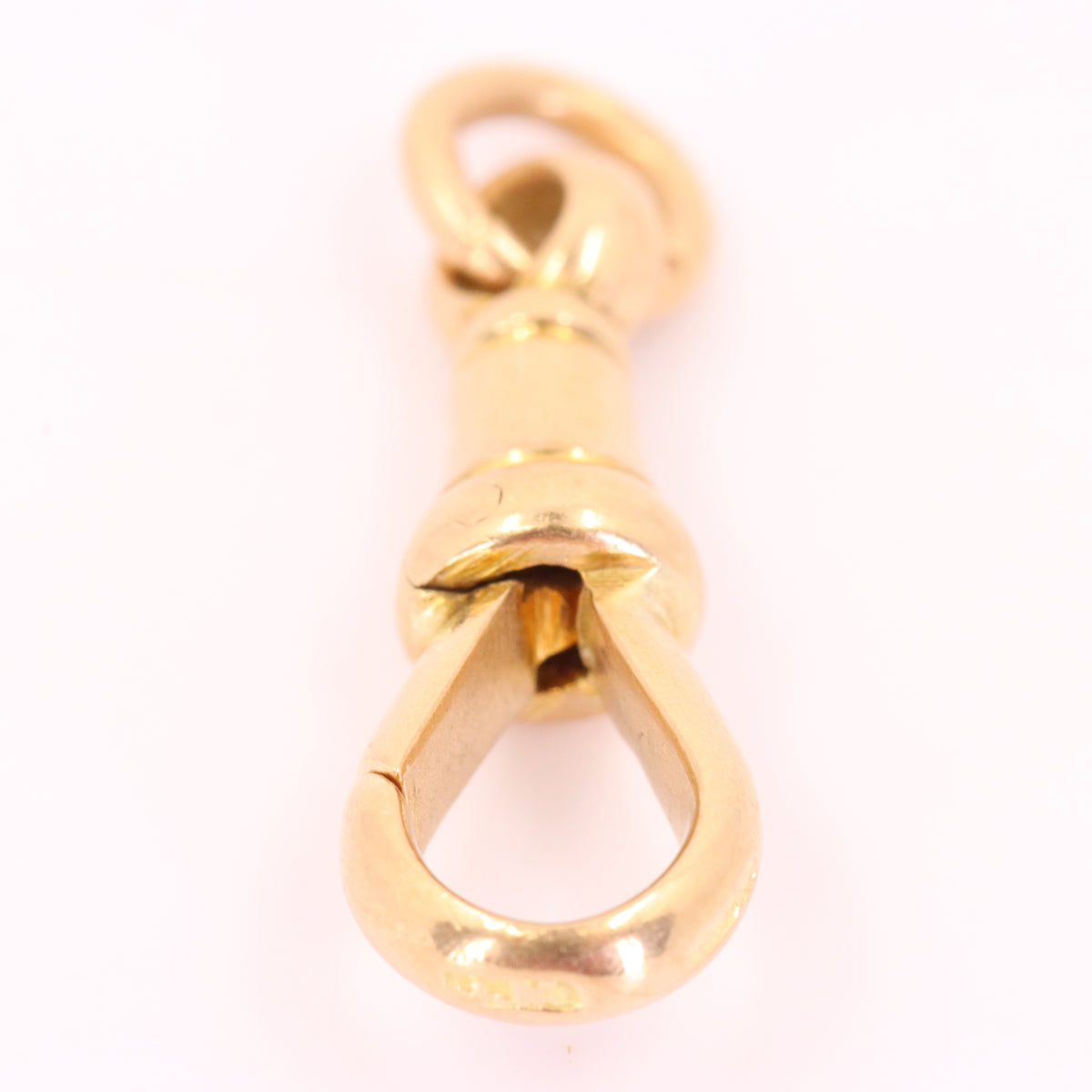 Antique 9ct Hallmarked Yellow Gold Albert Dog Clip Clasp Charm Pendant Holder