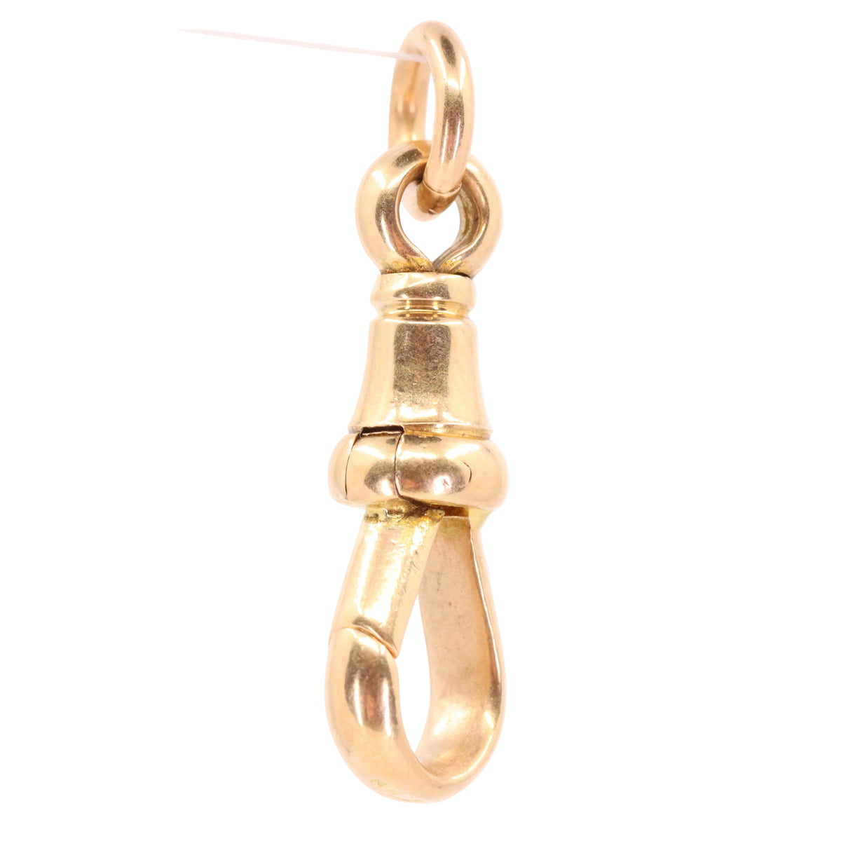 Antique 9ct Hallmarked Yellow Gold Albert Dog Clip Clasp Charm Pendant Holder