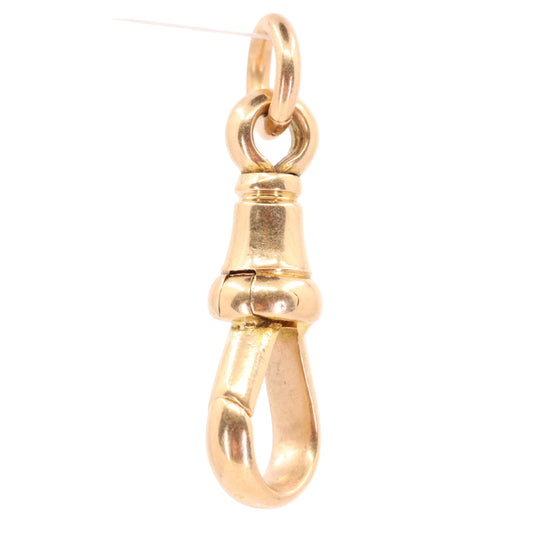 Antique 9ct Hallmarked Yellow Gold Albert Dog Clip Clasp Charm Pendant Holder