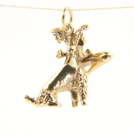 Vintage 9ct Hallmarked Gold Poodle Dog Charm | Heel Shoe Pendant