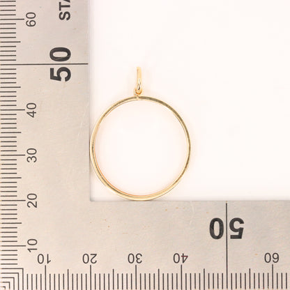 Vintage 9ct Hallmarked Gold Full Sovereign Coin Ring Pendant Mount Holder Frame