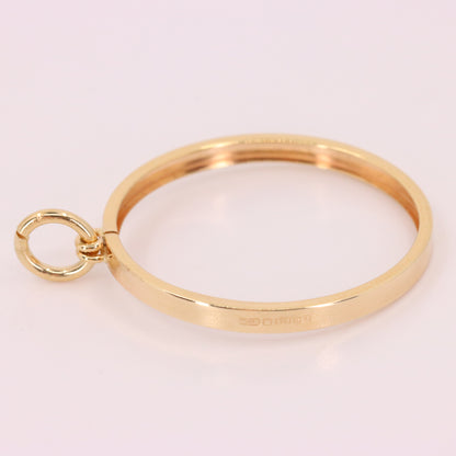 Vintage 9ct Hallmarked Gold Full Sovereign Coin Ring Pendant Mount Holder Frame