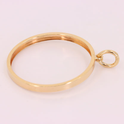 Vintage 9ct Hallmarked Gold Full Sovereign Coin Ring Pendant Mount Holder Frame