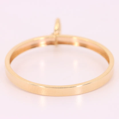 Vintage 9ct Hallmarked Gold Full Sovereign Coin Ring Pendant Mount Holder Frame