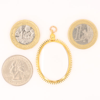 Antique 9ct Yellow Gold Double Sided Photo Frame Pendant Keepsake Locket Gift