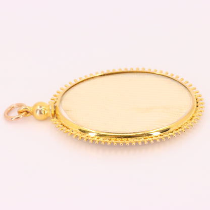 Antique 9ct Yellow Gold Double Sided Photo Frame Pendant Keepsake Locket Gift