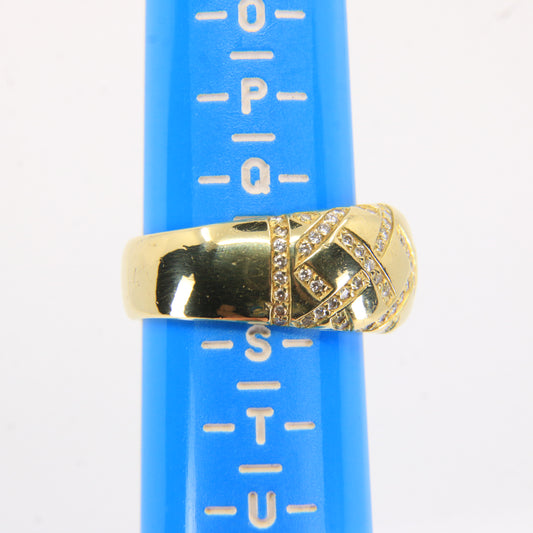 Vintage 18ct Hallmarked Gold Boodles Diamond Statement Ring Wide Band UK Size R