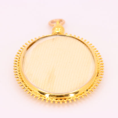 Antique 9ct Yellow Gold Double Sided Photo Frame Pendant Keepsake Locket Gift