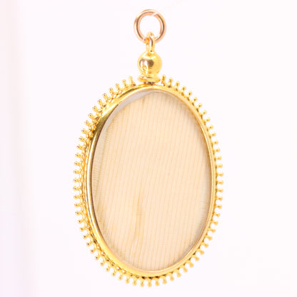 Antique 9ct Yellow Gold Double Sided Photo Frame Pendant Keepsake Locket Gift