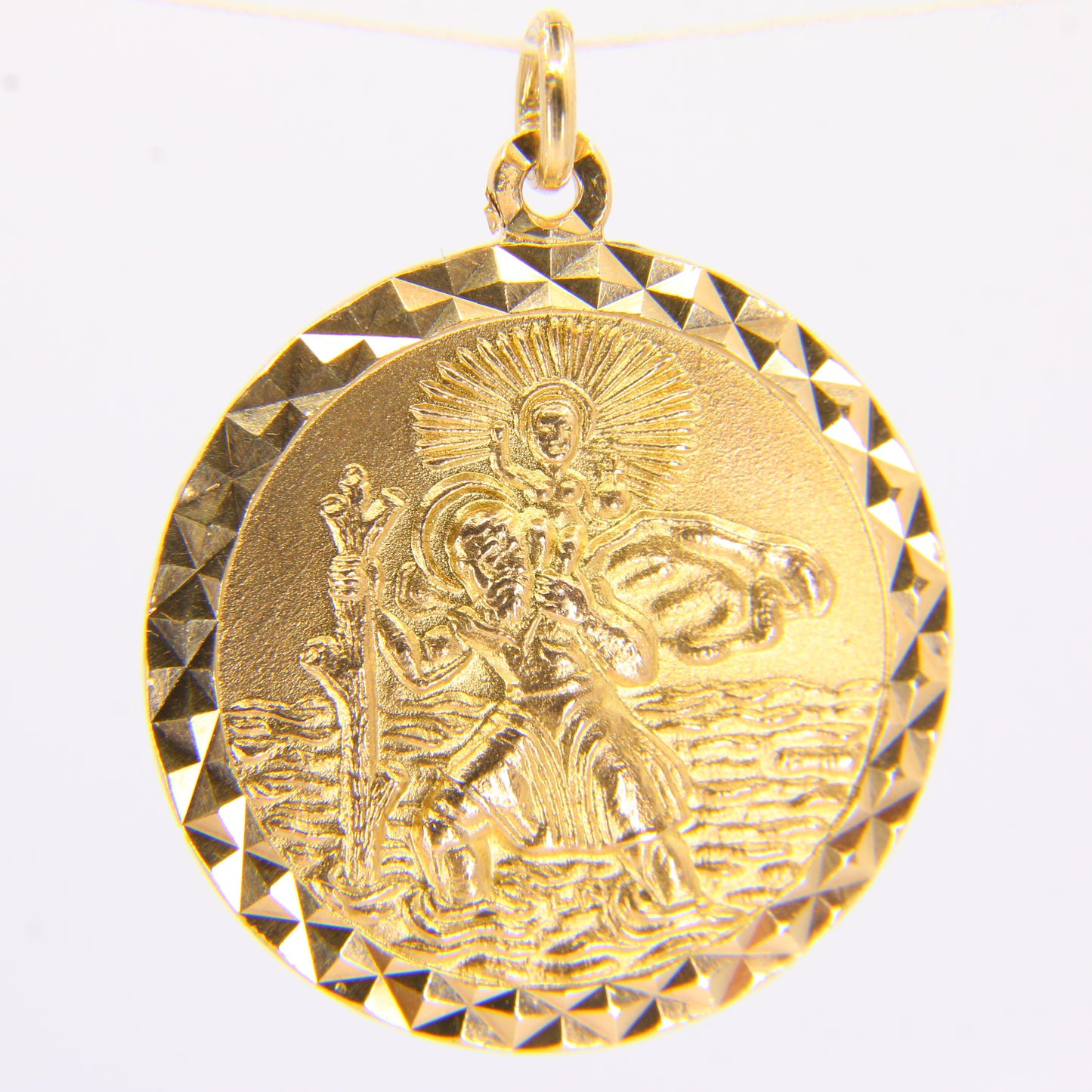 Vintage 9ct Saint Of Travellers Charm 9 Carat Saint Christopher Gold Pendant