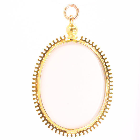 Antique 9ct Yellow Gold Double Sided Photo Frame Pendant Keepsake Locket Gift