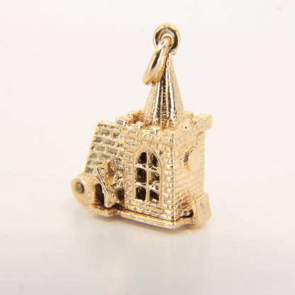 Vintage 9ct Hallmarked Gold Wedding Church Charm | Opening Pendant