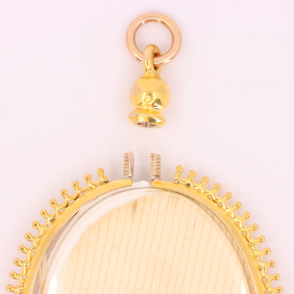 Antique 9ct Yellow Gold Double Sided Photo Frame Pendant Keepsake Locket Gift