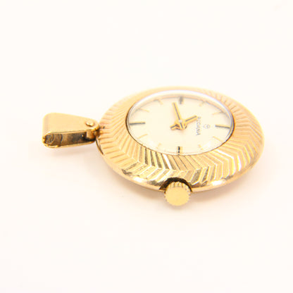 Vintage 9ct Rodania Swiss Made Watch Pendant 9 Carat Hallmarked Yellow Gold 17 Jewel Watch Charm