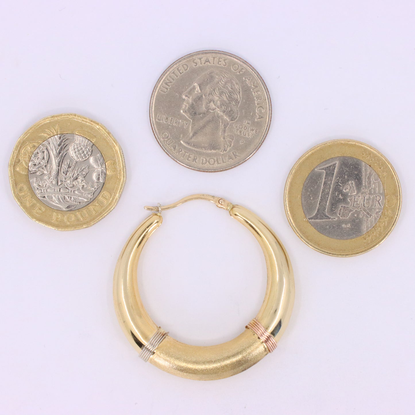 Vintage 14ct Gold Italian Hoop Earrings Medium Oval Creole Earrings Boxed Gift
